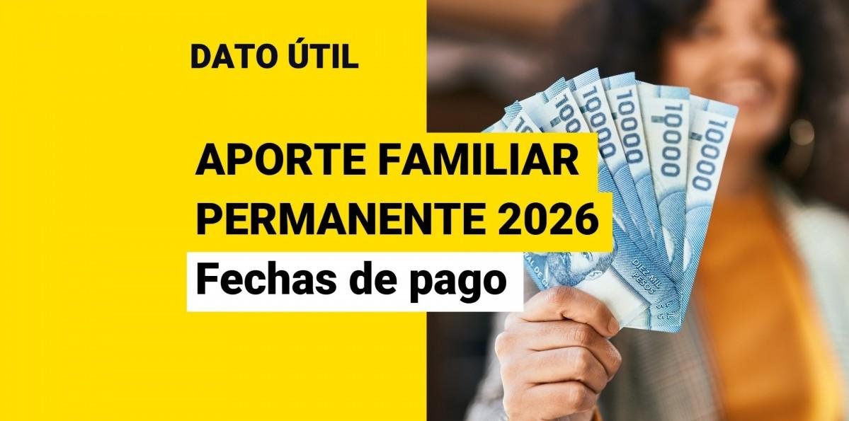 Aporte Familiar Permanente: Estas son las tres fechas de pago del beneficio