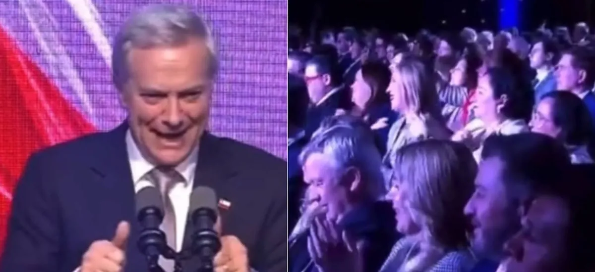 Generó algunos aplausos: José Antonio Kast se sale de libreto y sorprende con imitación a Javier Milei en el Foro Madrid